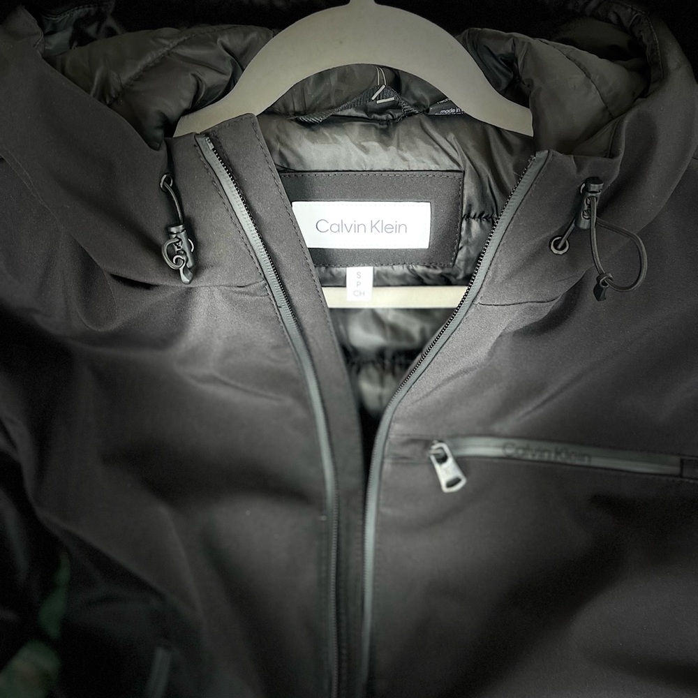 Calvin Klein Black Performance Jacket with Stand-Up Collar